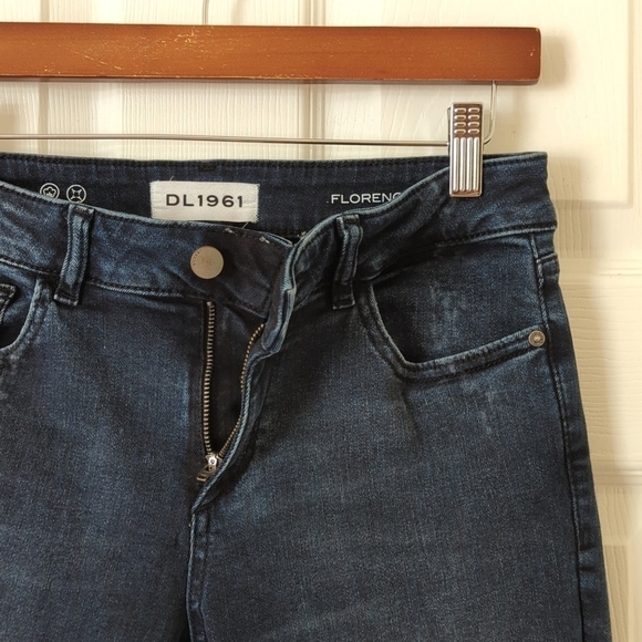 DL1961 Florence Instasculpt Dark Wash Mid Rise Ankle Cropped Skinny Jeans 27 - Picture 7 of 15
